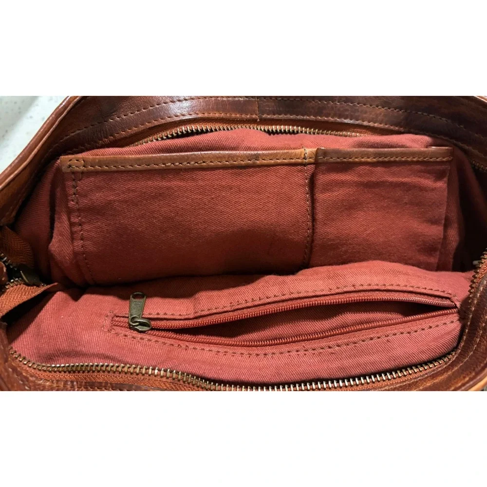 Oak Leather Shoulder-bag, Woven Leather Panel, Cowhide Leather